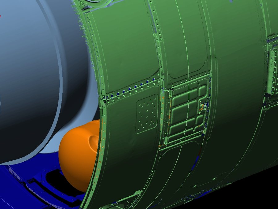 Jt 9 D Scan Alignment Cowling Panels Radius Measurement At Oil Tank